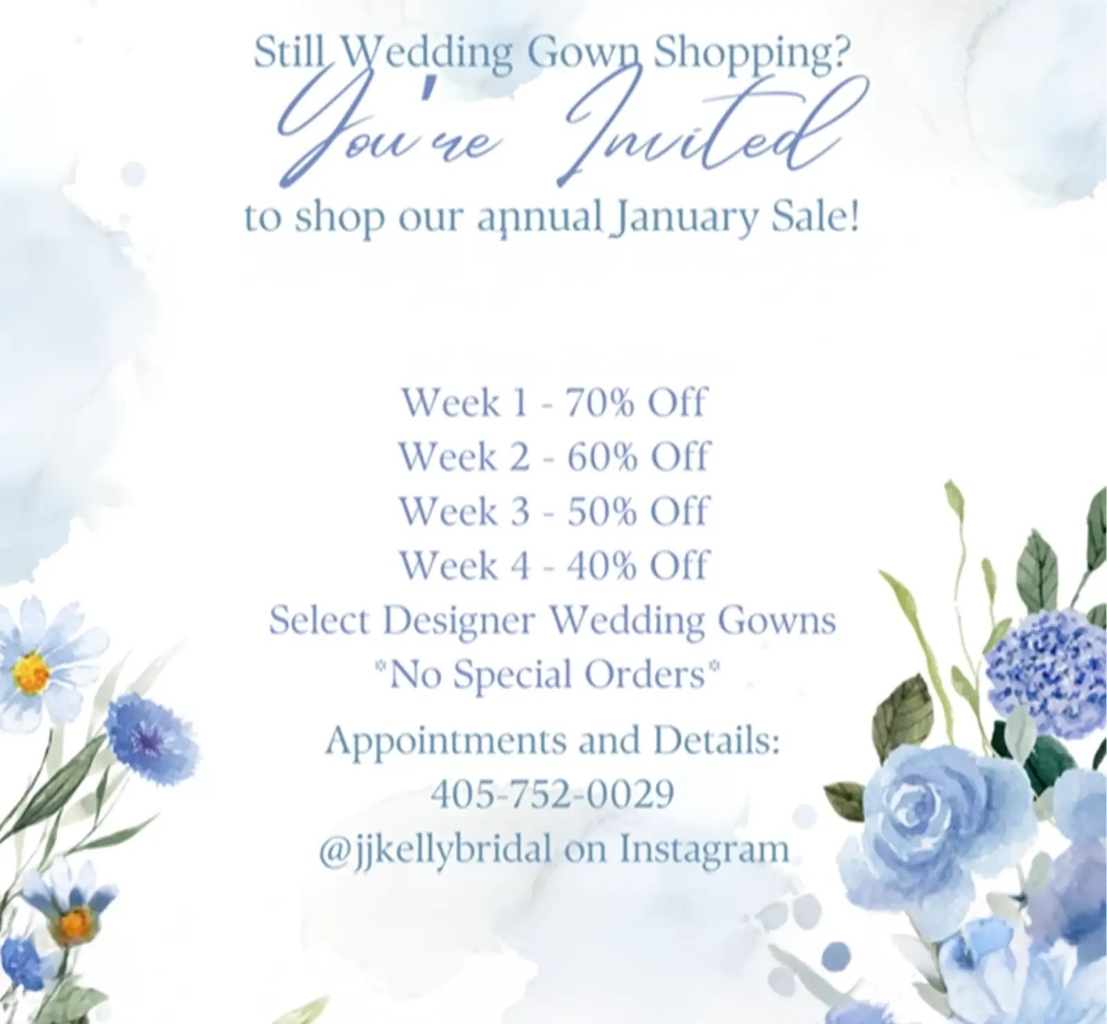 Annual January Wedding Gown Sale